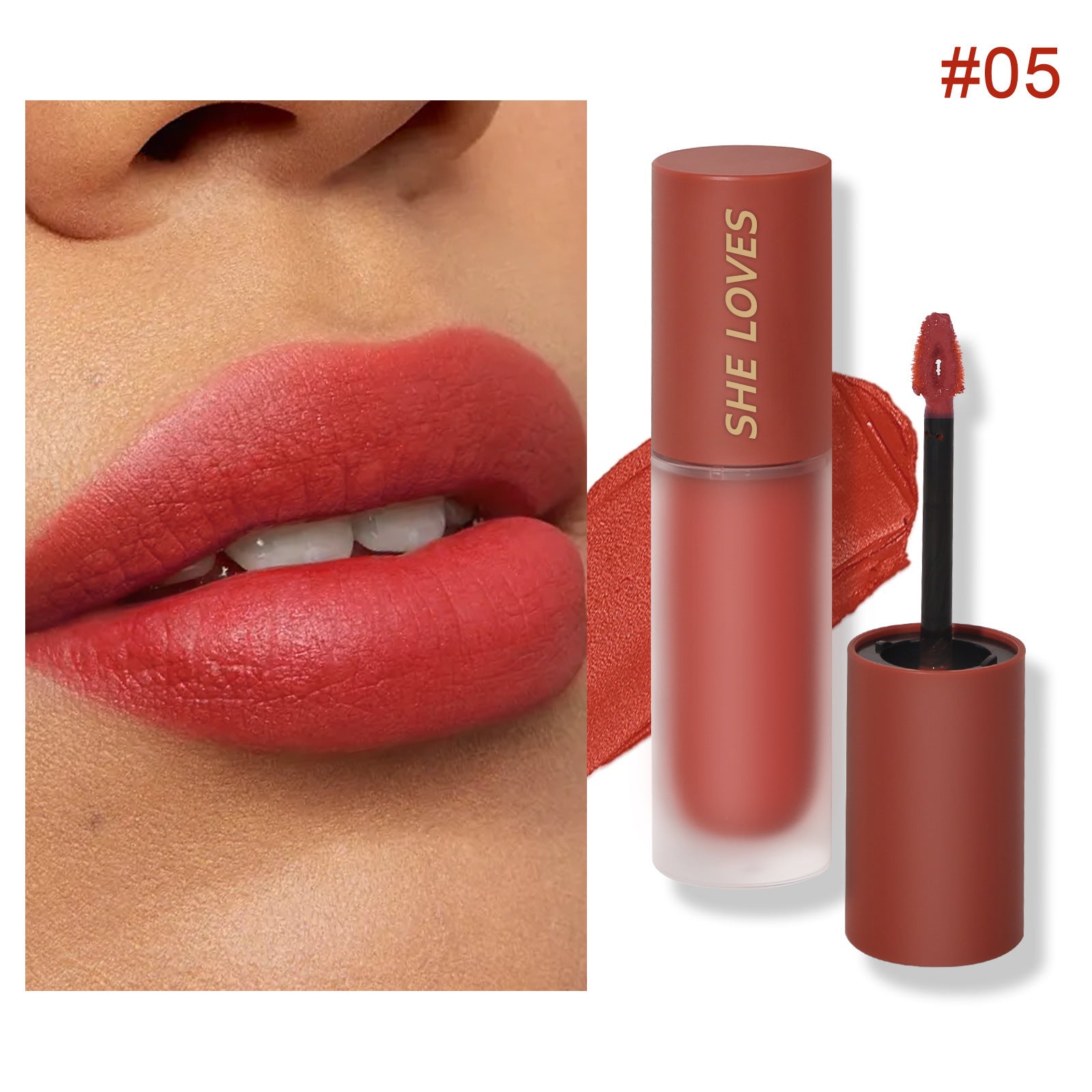 SHELOVES Light Mist Matte Lip Gloss10Color Non-Stick Cup Matte Lip Mud Liquid Lipstick