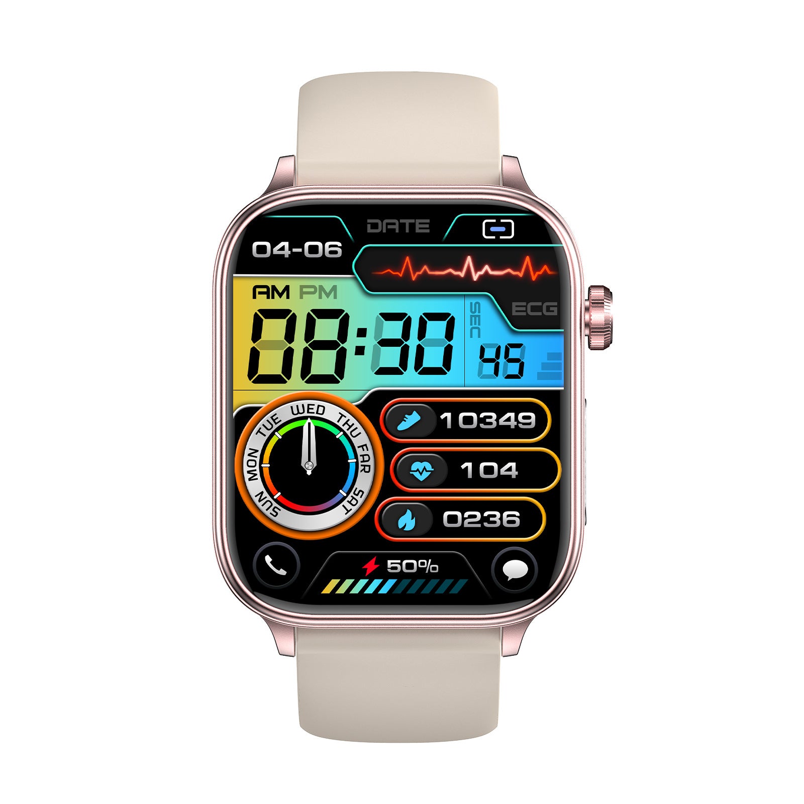 et570Smart Watch Bluetooth Calling ECG ECG function true heart rate true blood oxygen smartwatch