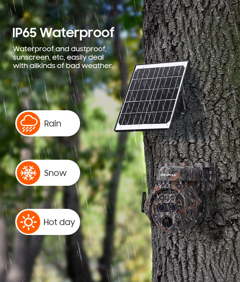 Camouflage122x Zoom Solar Camera Outdoor Forest4G Binocular HD AI Full Color Night Vision Surveillance