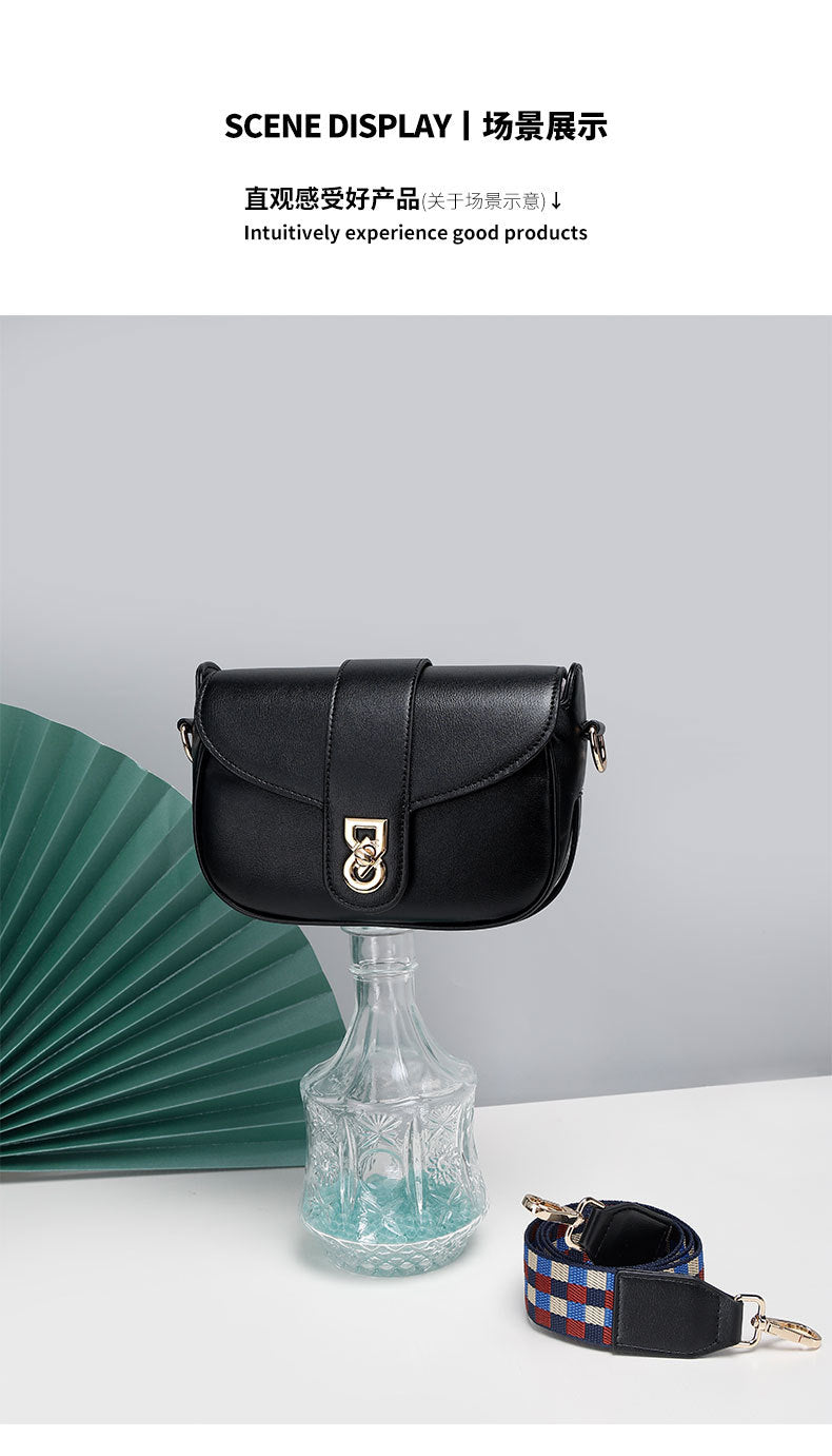 Original Design Niche Texture Saddle Bag with Webbing for Women, Versatile Fashionable Shoulder Bag, Casual Crossbody Bag for Daily Use