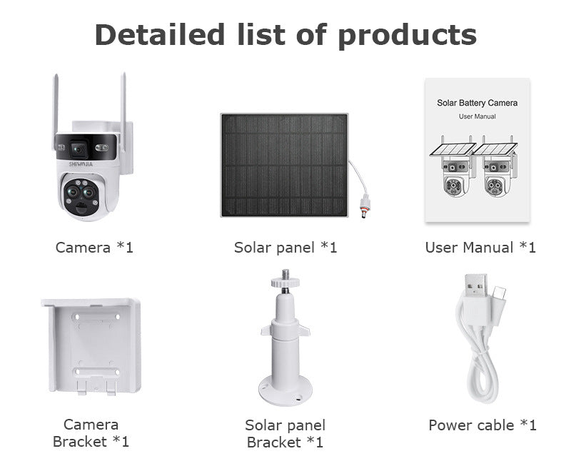 New three-eye waterproof solar camera15Times6MP High Definition Wireless Multi-zone Surveillance Gun Ball Machine