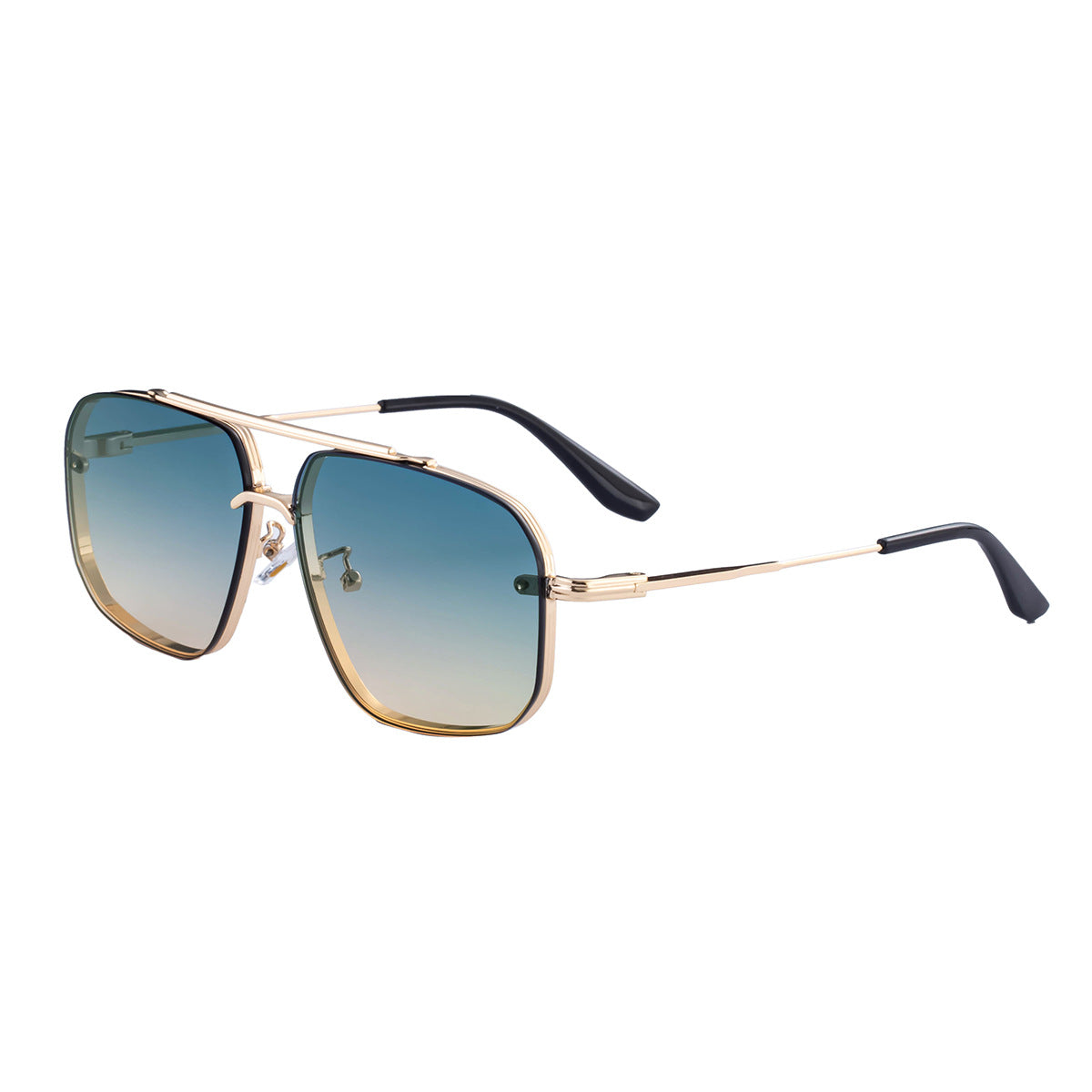 2025New European and American Fashion Square Frame Sunglasses for Men High-End Frameless Sunglasses Men Trendy Sun Protection shades