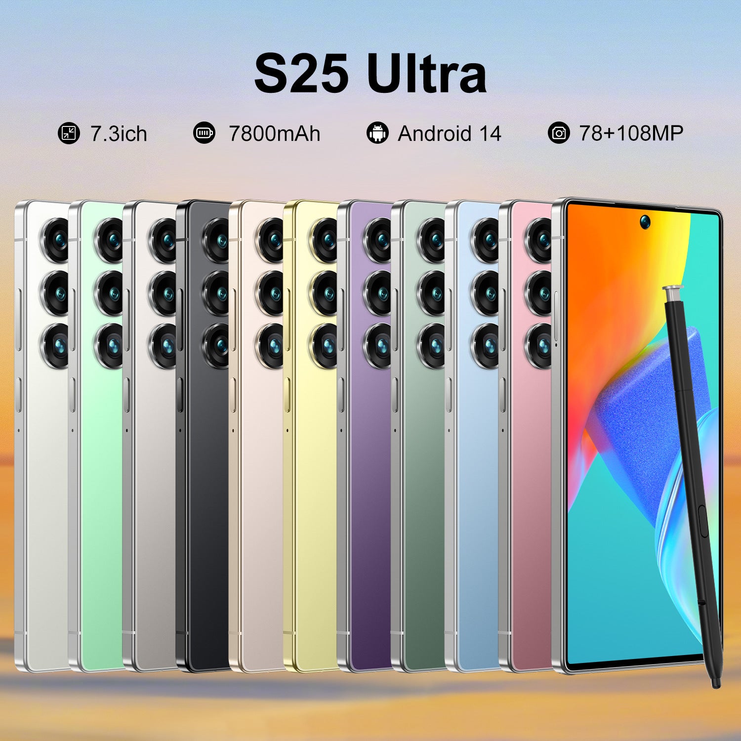 Smartphone S25 Ultra Android7.3Inch Hd Large Screen16+1T Mobile Phone Source Factory