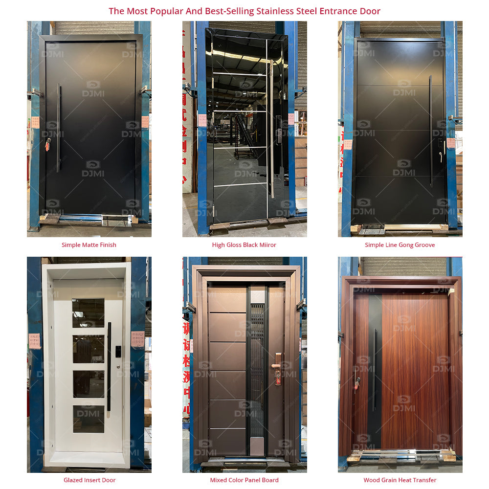 China Top Manufacturer Custom High Quality Main Steel Pivot External Security Doors for House Metal Front Entry Exterior Door
