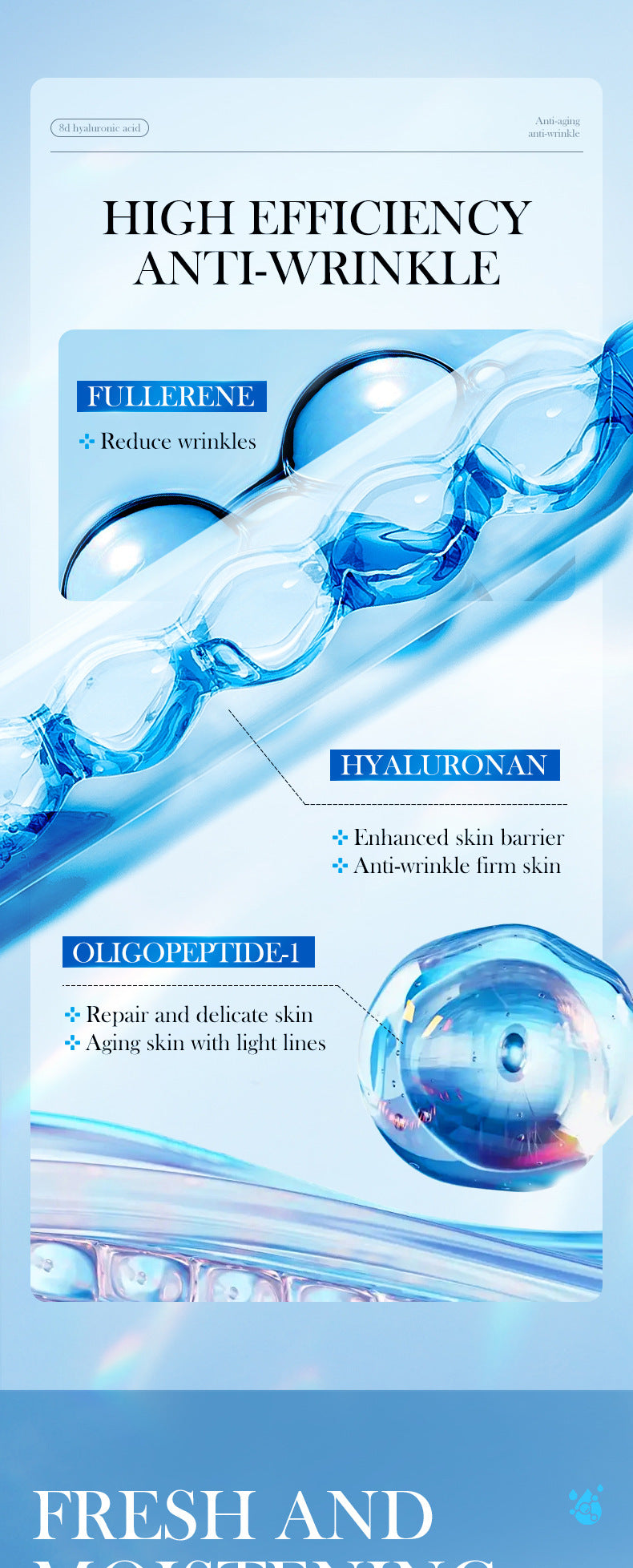 Hyaluronic Acid Face Cream SADOER8D Anti-wrinkle Hydrating Nourishing Face Cream Moisturizing and Rejuvenating  Foreign Trade Wholesale