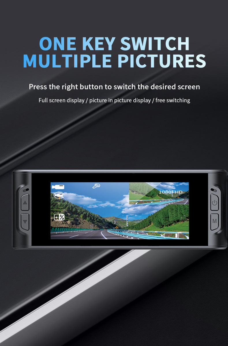 S181080P Three-lens driving recorder with high-definition ultra-wide-angle night vision WiFi Vehicle Front Dash Cam