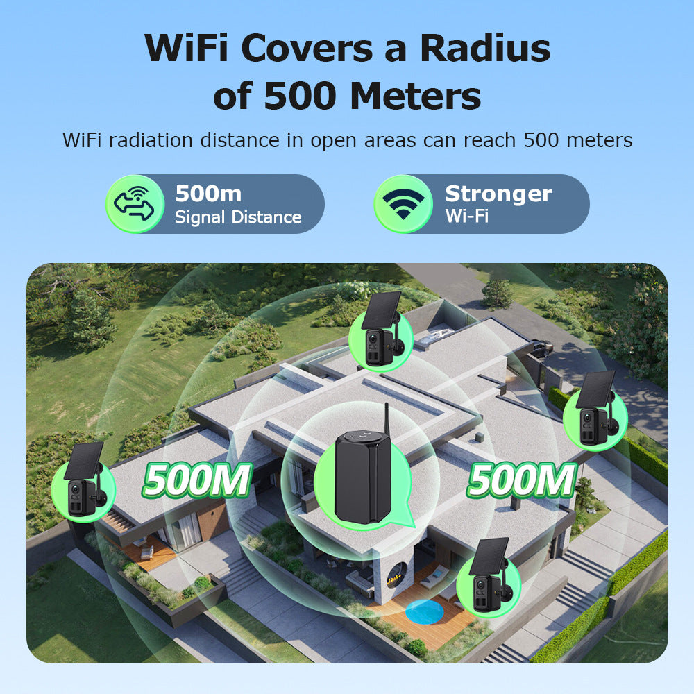WiFi Base Station Camera Outdoor Solar Camera One-to-Four Home Use WiFi Battery Camera Set