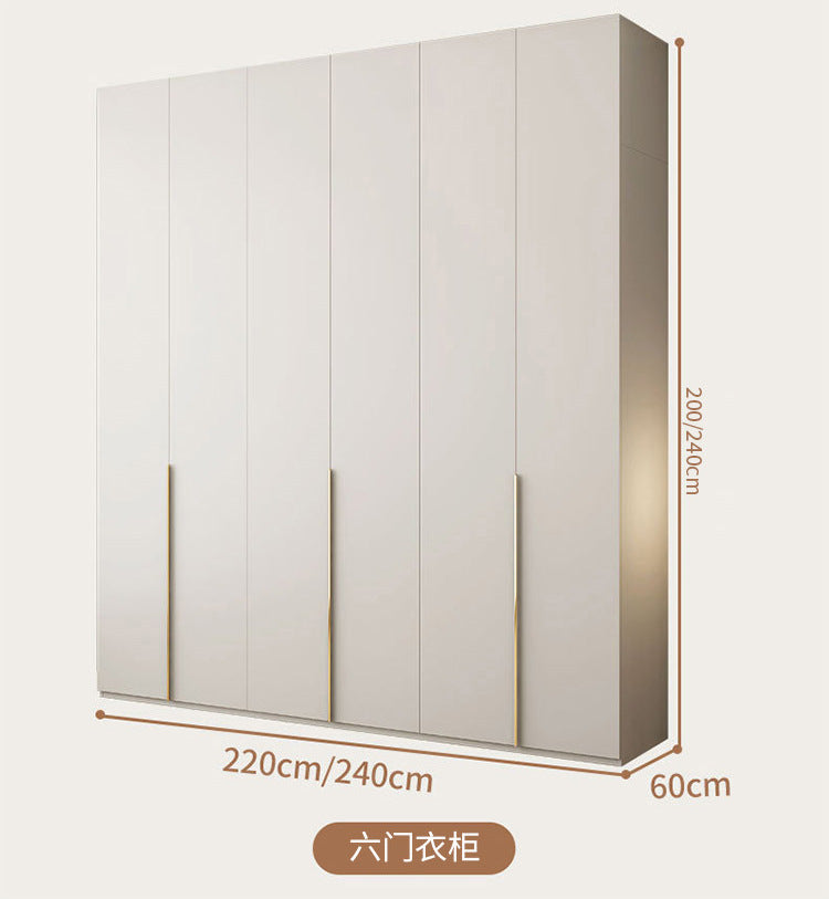 Custom Solid Wood Wardrobe for Home Bedroom Modern Simple Cream Style Hot-Selling Storage Cabinet One-Door to Ceiling Large Wardrobe