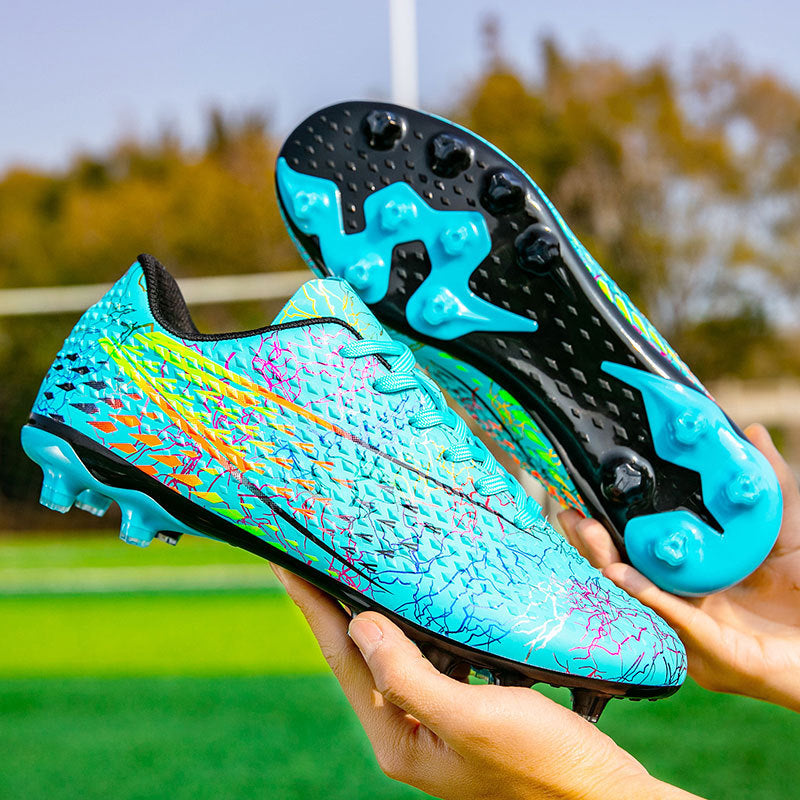 New professional football shoes for men and women AG Long Spike Colorful Multi-Color Youth Student Grass Competition Training Shoes