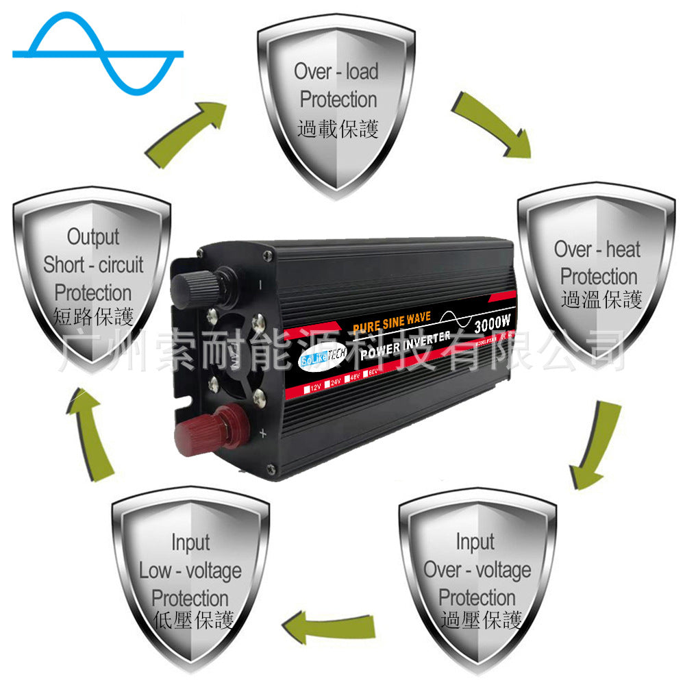 500W Pure Sine Wave Inverter DC12V/24V/Turn AC110V 120V AliExpress Shopee Platform Export