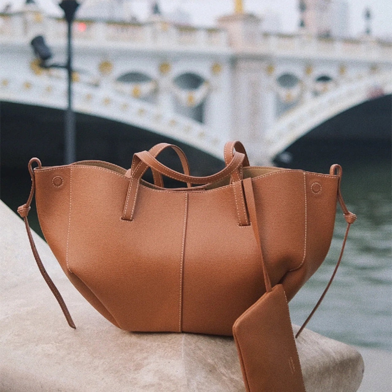 Trendy European and American Style Pleated Mother-Daughter Bag for Women with Wings, Tote Bag, Laptop Bag, Handbag, Shoulder Bag, Crossbody Bag, Underarm Bag