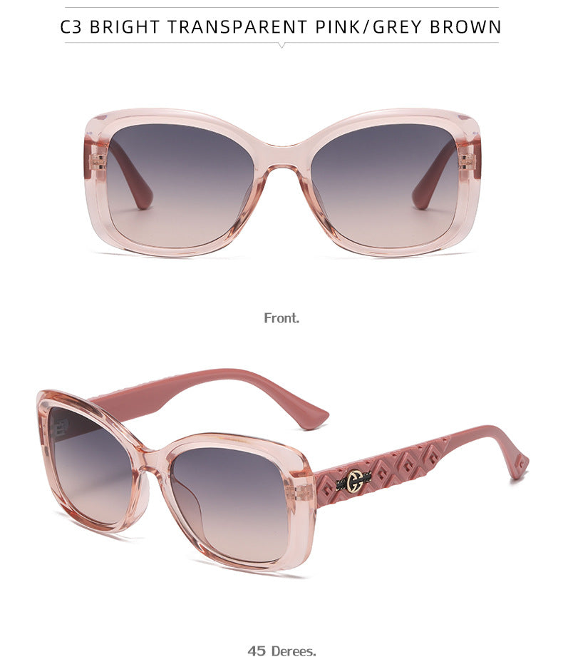 2025New European and American Fashion Large Frame Cat Eye Sunglasses for Women High-end Sun Protection Sunglasses for Women Trendy sunglasses