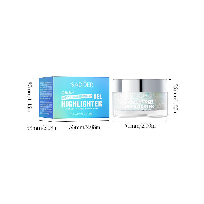 Colorful Highlight Gel SADOER Increase Facial Highlight Makeup Gel Cross-Border Wholesale