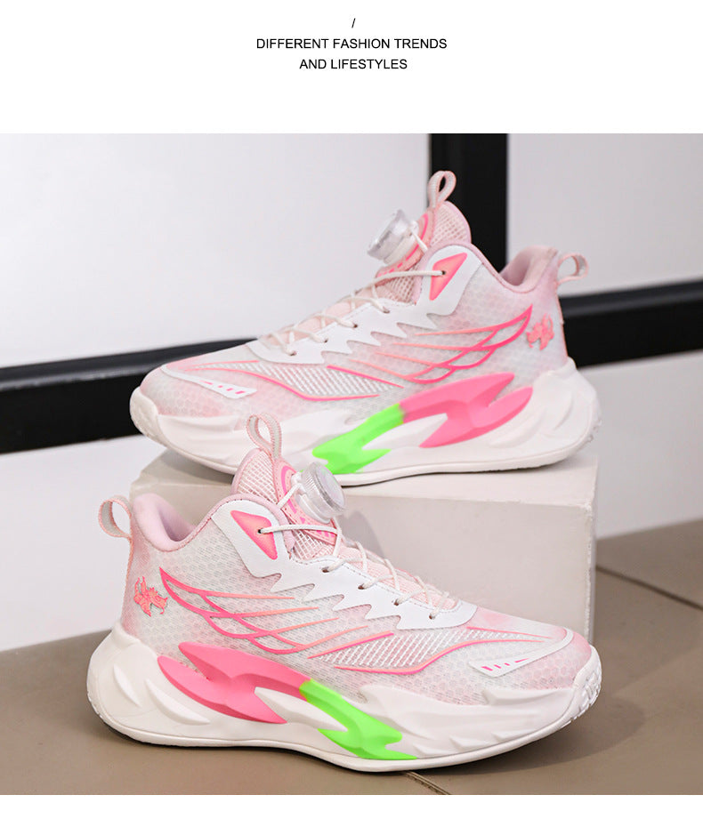 Children's Basketball Shoes New Style for Older Kids Non-Slip Shock Absorption Breathable Boys' Student Training Sneakers Girls' Shoes