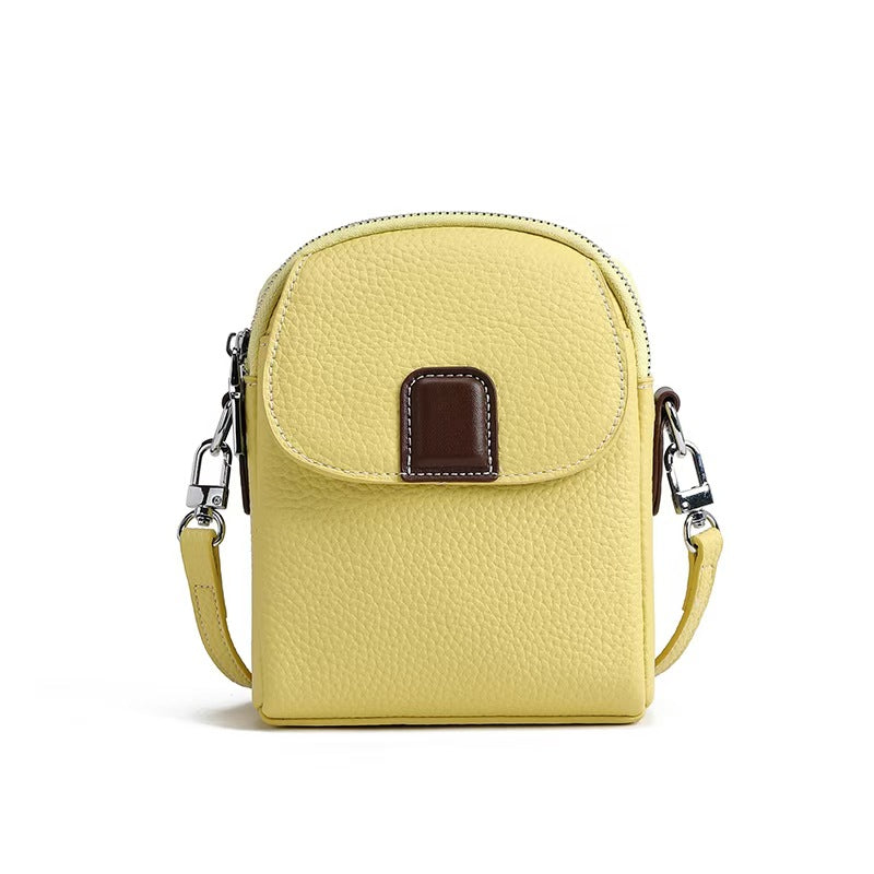Genuine Leather Phone Bag for Women, Crossbody New Lightweight Bag, Summer Fashion Soft Leather High-End Mini Small Bag