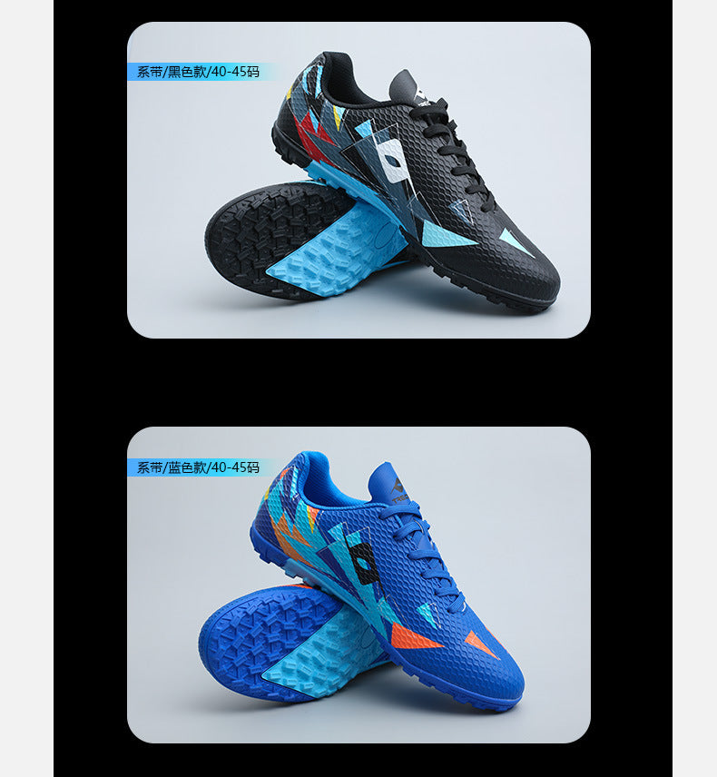 Rotating Buckle Football Shoes Breathable Anti-Slip TF Children's and Teenagers' Turf Training Shoes for Flat Ground Competitions
