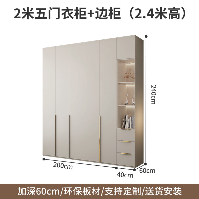 Wardrobe Solid Wood Hanging Area Multi-Bedroom Home Eco-Board Children's Room Corner Computer Desk Desk Cabinet Integrated Wardrobe