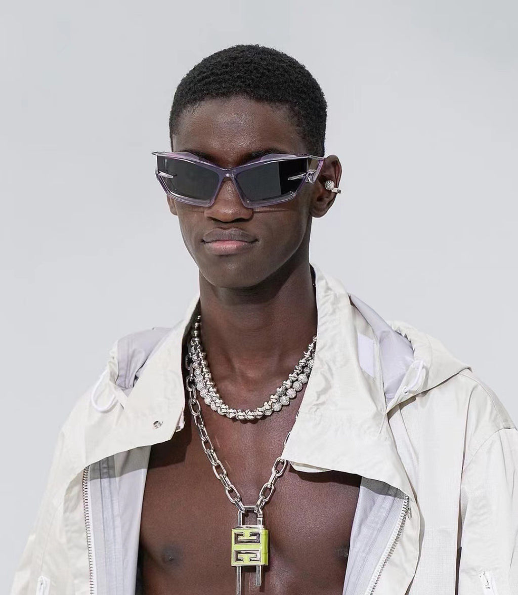 European and American style unique shaped sunglasses for men Y2K Millennium Future Technology Sunglasses for Women Trendy Glasses Wholesale