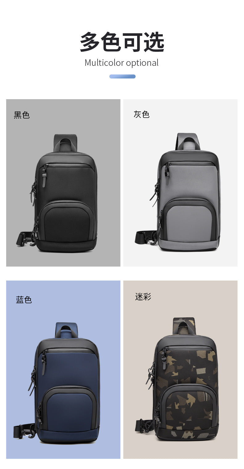 ozuko New Oxford Cloth Chest Bag Outdoor Men's Shoulder Bag Casual Waterproof Men's Bag Single Shoulder Crossbody Bag