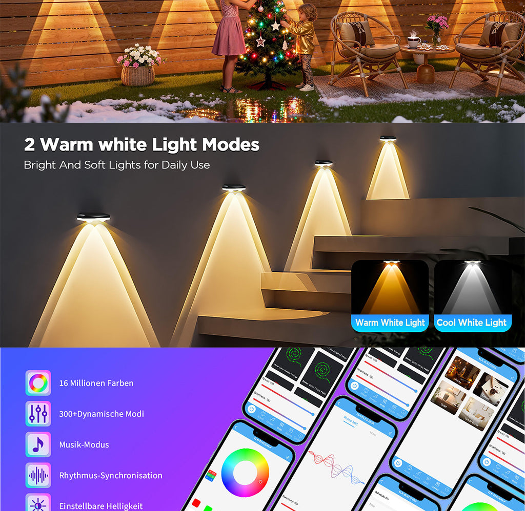 Bluetooth fence light RGBCW Iridescent Fence Light Wall Washer Light Fence Light Garden Light Waterproof Decorative Light