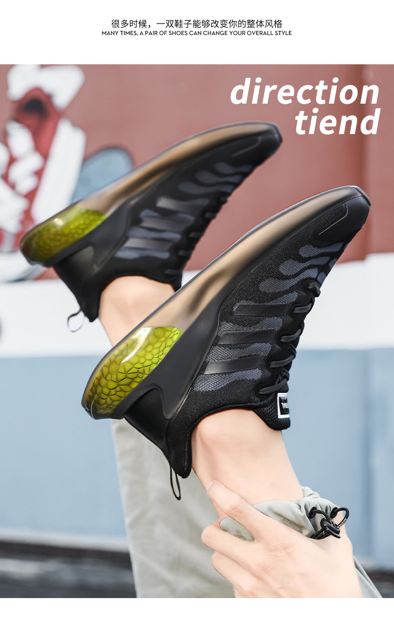 New Outdoor Running Shoes for Men, Soft Sole, Shock Absorption, Real Popcorn Casual Shoes, Breathable Ice Silk Mesh Sports Shoes