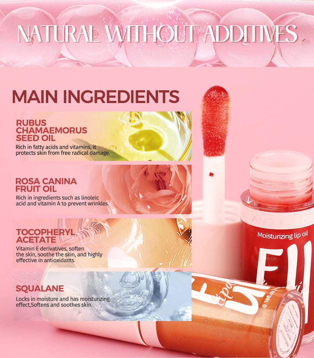 Anglicolor Temperature Changing Lip Oil Long-lasting Moisturizing Mirror Lip Gloss Plump Lips Color-changing Lip Glaze