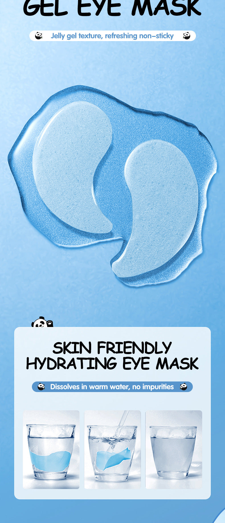 Cross-border Panda Eye Mask Stickers7.9g*7pcs Plant and Fruit Hydrating Moisturizing Eye Mask Wholesale for Foreign Trade