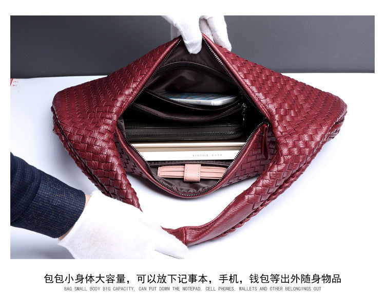 AliExpress Handmade Woven Women's Bag Large Capacity Handbag Korean Style Commuting Casual Manufacturer Wholesale
