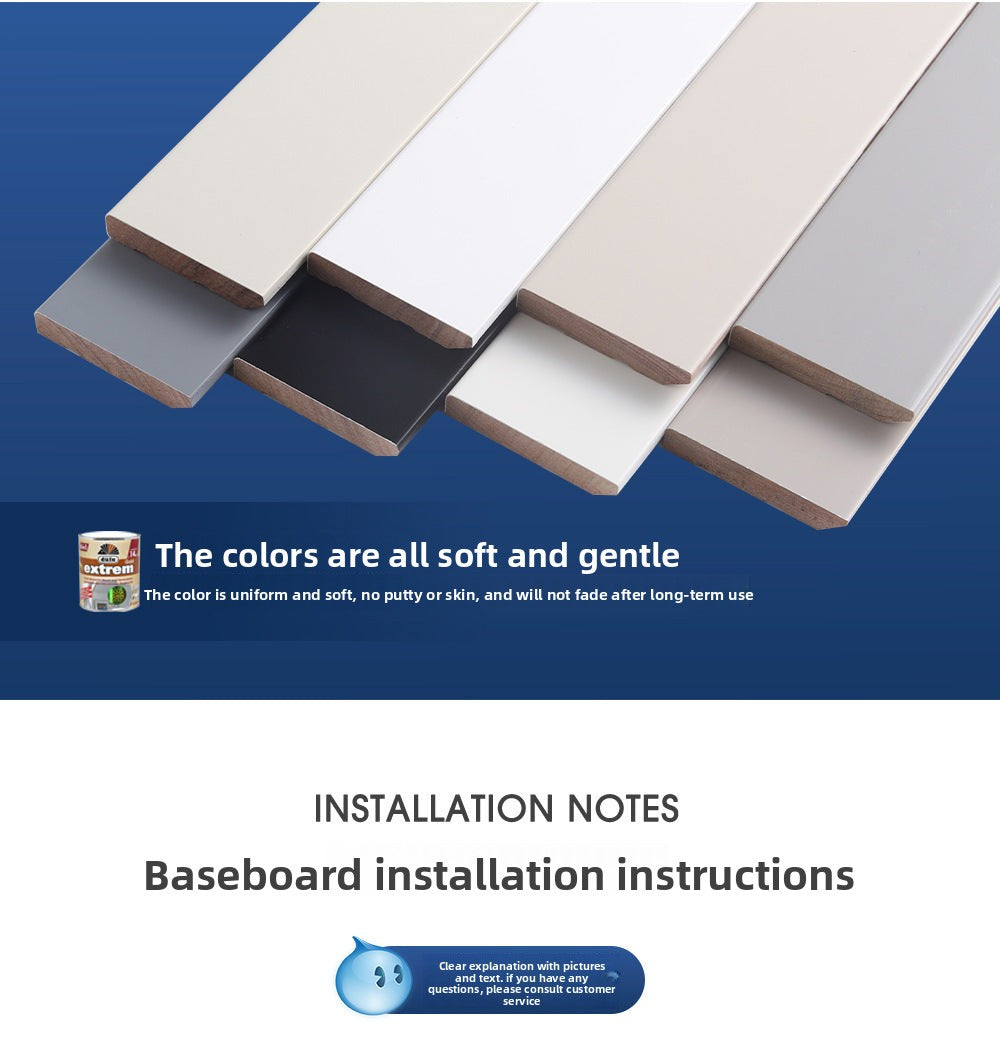 High-end ENF Taun skirting board in white and black, wooden skirting board, solid wood flat panel, ultra-narrow solid wood skirting board