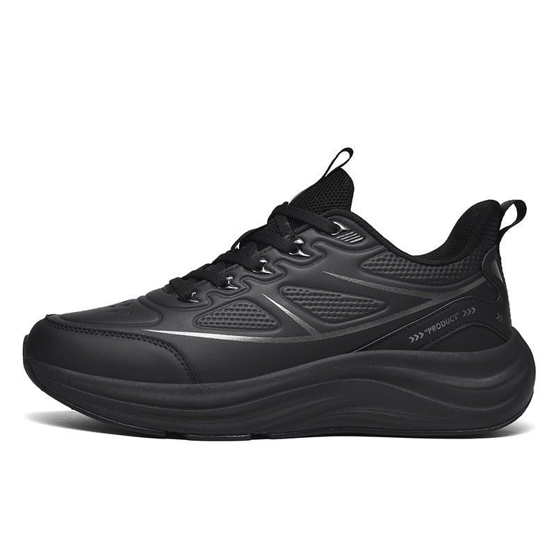 2025New Large Size Leather Waterproof Trendy Casual Men's Shoes Non-Slip Wear-Resistant Sports Shoes Shock Absorption Comfortable Running Shoes