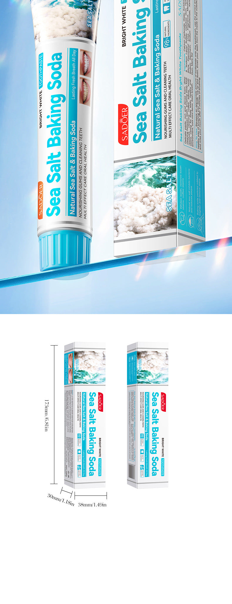 Mint Toothpaste100gSADOER Propolis Sea Salt Ginger Cleans Tartar Strengthens Teeth  Wholesale