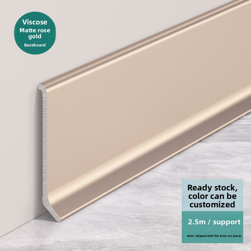 Aluminum alloy baseboard minimalist and ultra-thin4/6/8cm Self-adhesive, no-drill stainless steel metal baseboard wholesale