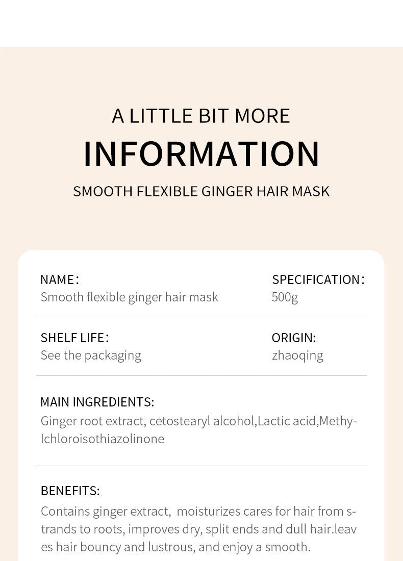 Ginger Hair Mask500g SADOER Moisturizing and Smooth Hair Care  Foreign Trade Live Wholesale