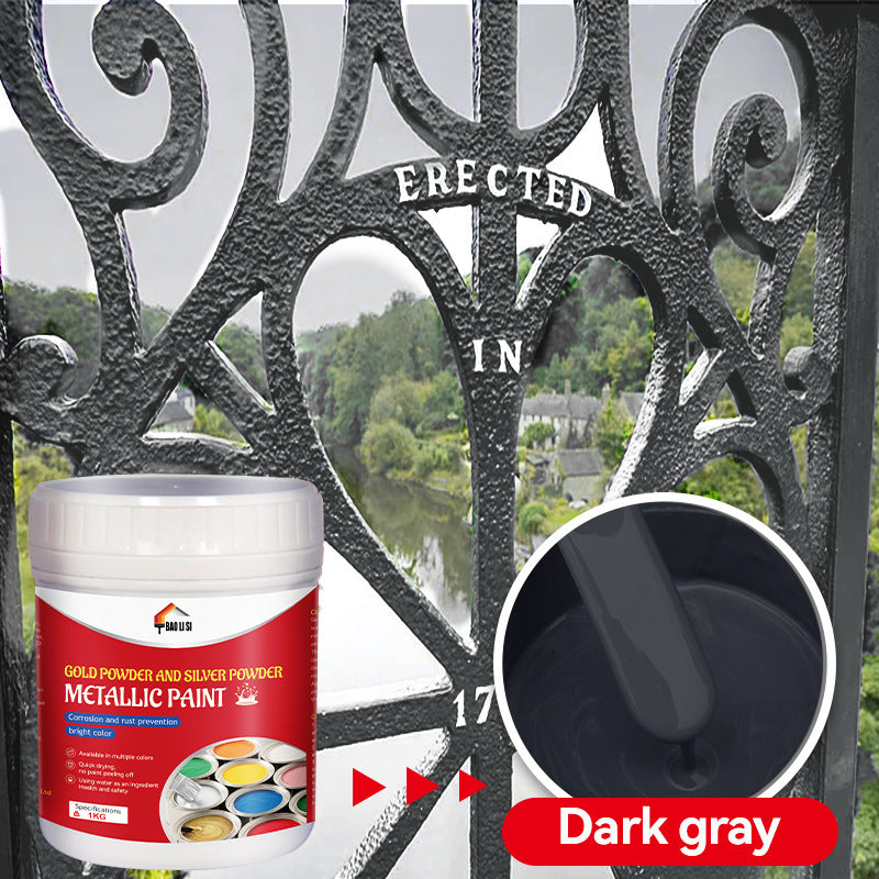 Gold and Silver Latex Paint baolisi Iron Art Steel Color Steel Tile Renovation Coating Anti-Rust Industrial Metal Paint