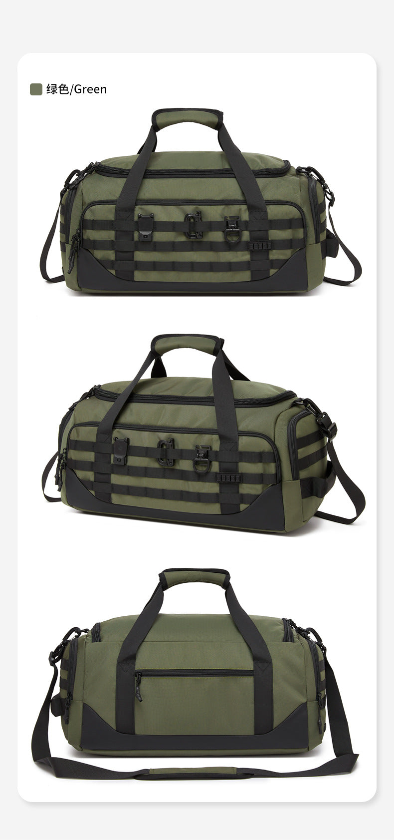 ozuko Men's Travel Bag Handheld Large Capacity Waterproof Sports Bag Tactical Commuting Multifunctional Business Travel Bag
