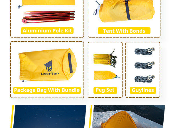 Outdoor Supplies Tent Outdoor Camping Double Layer Tent Thickened Waterproof Windproof Camping Hiking Mountaineering Tent