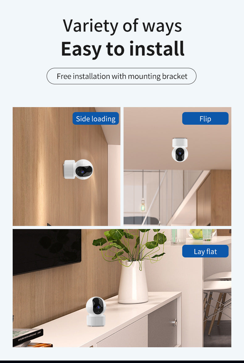 wifi Shake Head Camera Indoor Intelligent Monitoring Alarm Night Vision HD Home Remote Camera Infrared