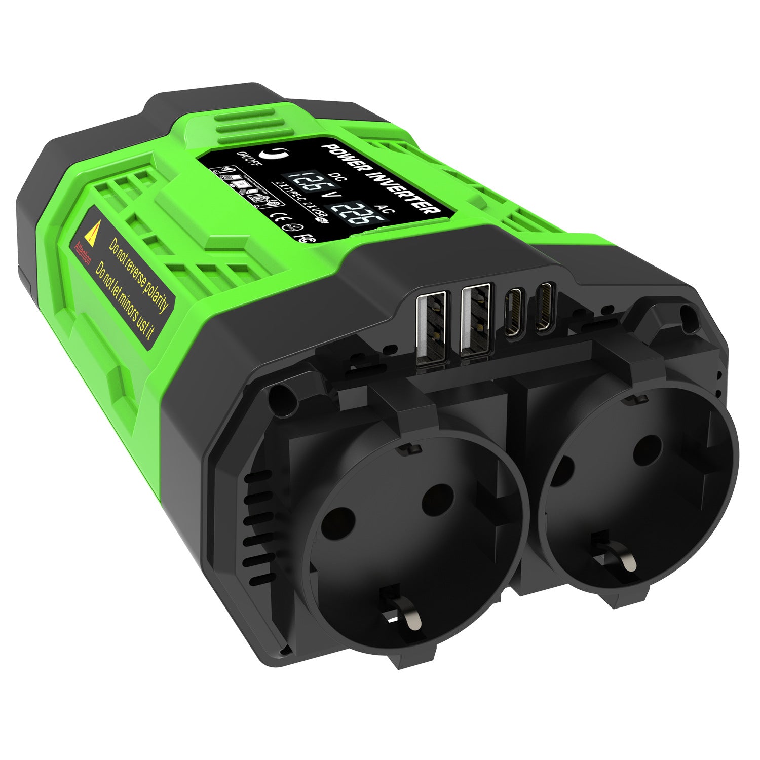 Vehicle Inverter200W300W600W12V Turn110V/220V With dual sockets USB/Type-C Converter