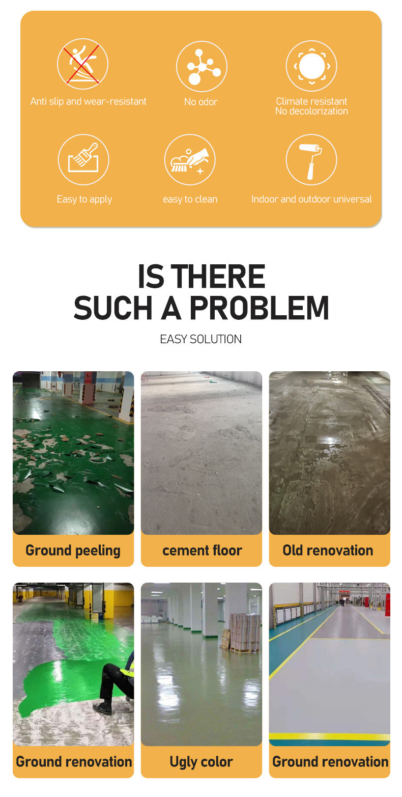 Colorful Three-in-One Floor Paint Parking lot basement warehouse factory floor coating self-leveling anti-slip