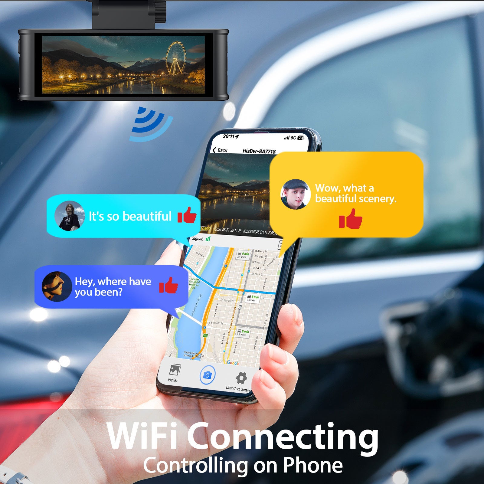V56 3.18Inch Screen4K+1080P Driving Recorder REDTIGER F7N Optimized Driving Recorder wifi