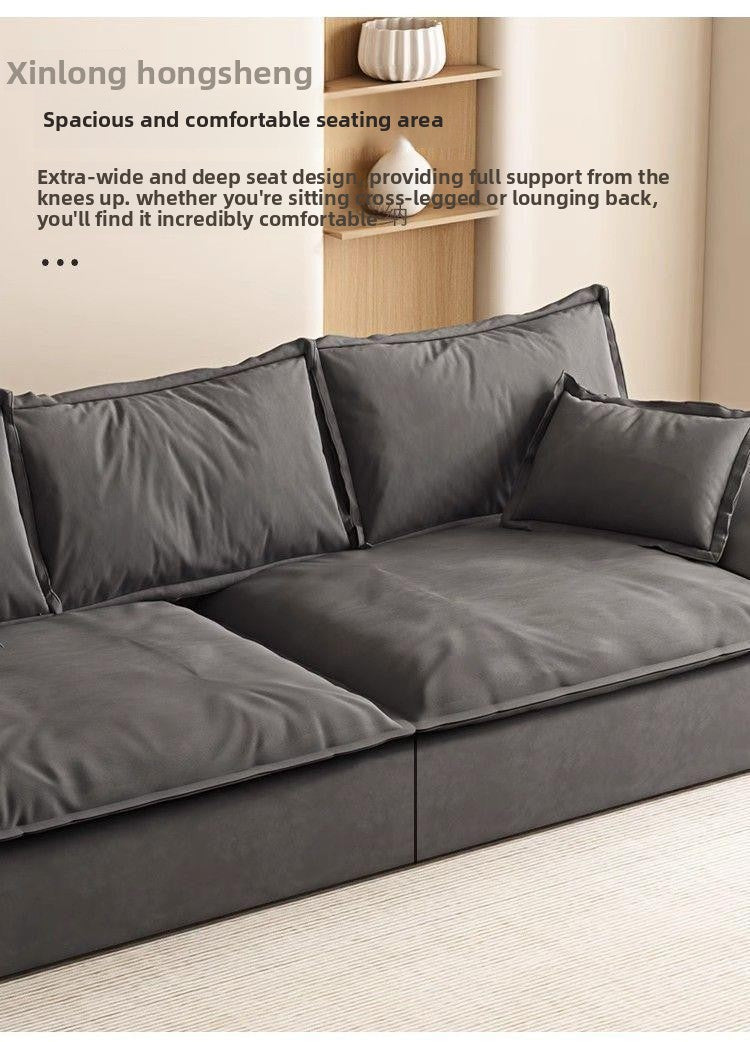 Italian Minimalist Sailboat Sofa Light Luxury Home Living Room Large Sofa Rental House Small Apartment Straight Row Fabric Sofa