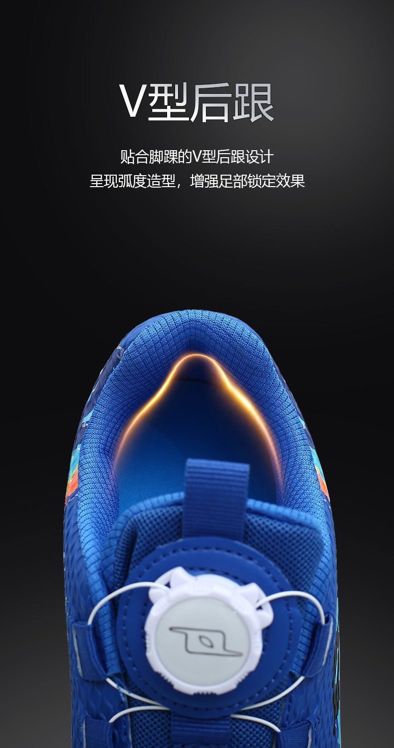 Rotating Buckle Football Shoes Breathable Anti-Slip TF Children's and Teenagers' Turf Training Shoes for Flat Ground Competitions