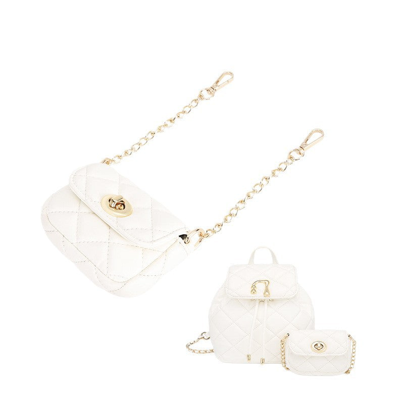 Chanel Style Quilted Design Simple Backpack for Women Mini Version Versatile New Niche High-end Small Backpack with Chain