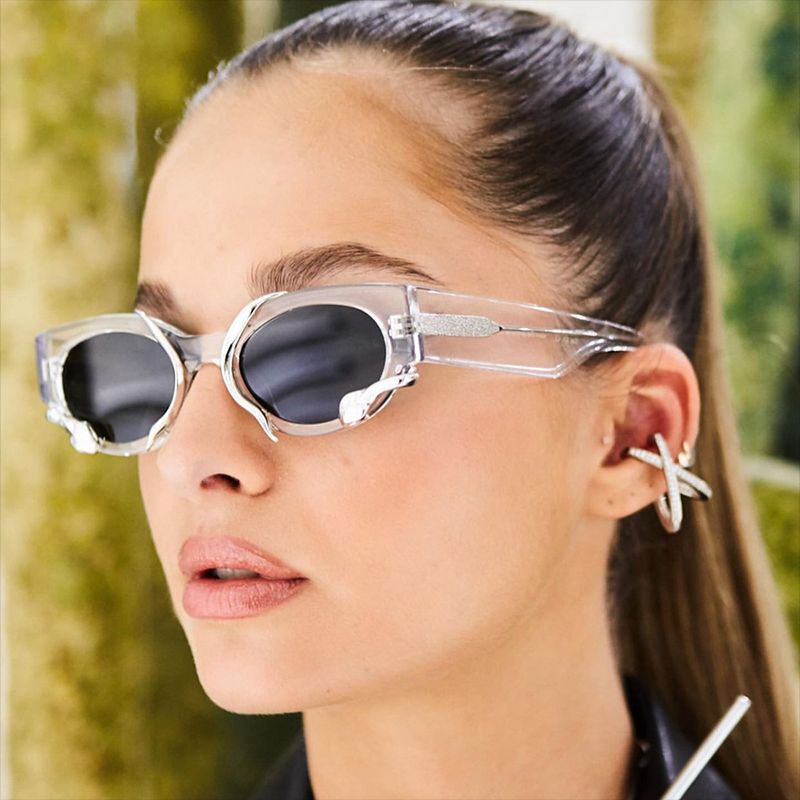 gm Same Style Women's Sunglasses Snake Small Frame Sunglasses High-End Steampunk Cat Eye Glasses shades