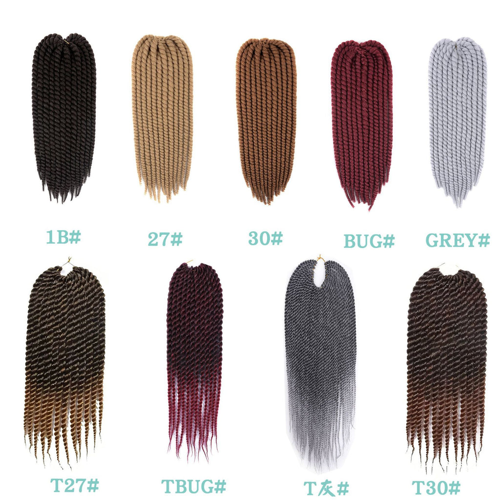 Medium Coarse12Hand-twisted Two-strand Braid SenegaleseTwistHair Synthetic Crochet Wig Voluminous Wig