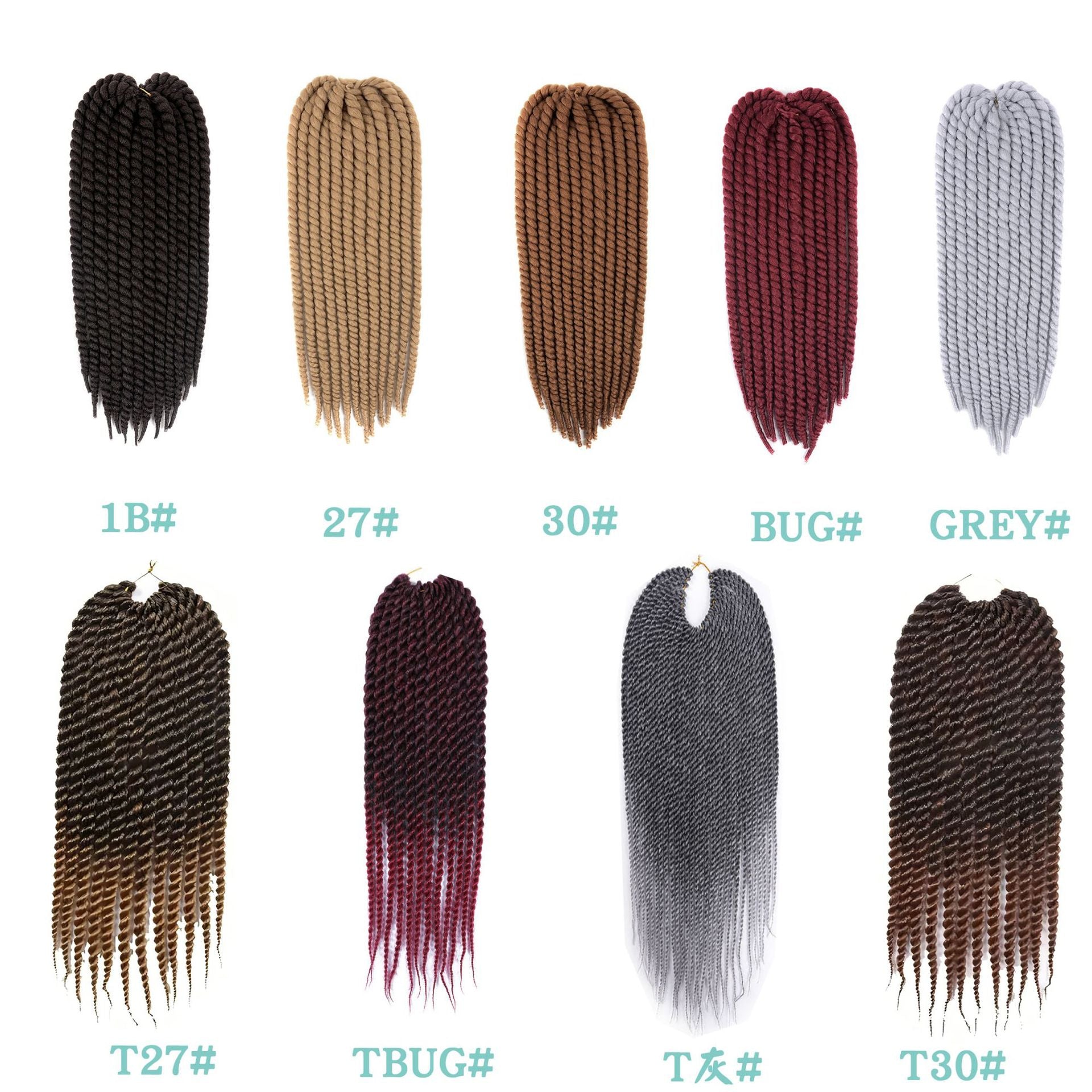 Medium Coarse12Hand-twisted Two-strand Braid SenegaleseTwistHair Synthetic Crochet Wig Voluminous Wig