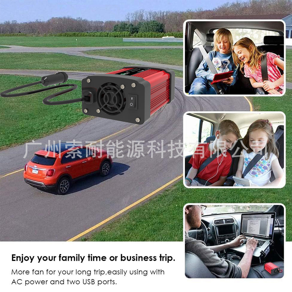 150W Vehicle Inverter DC12V Turn AC110V220V Universal Socket/US Standard Dual Socket USB Type-C