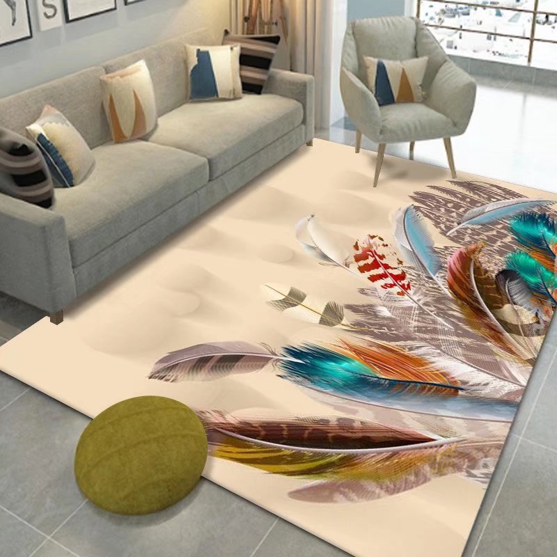Light Luxury Style Crystal Velvet Carpet Wear-Resistant and Dirt-Resistant Living Room Sofa Coffee Table Carpet Home Cooling and Silent Bedroom Bedside Carpet
