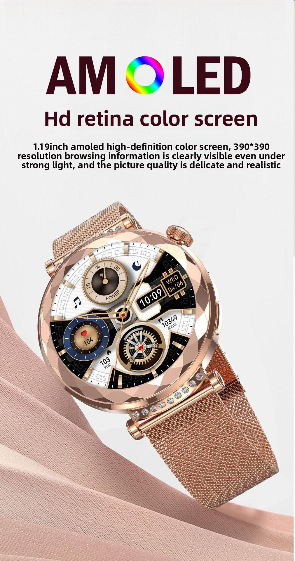 HK88Smart Watch Bluetooth Call Heart Rate Blood Pressure Blood Oxygen NFC Screen ladies multifunctional Bluetooth version touch screen