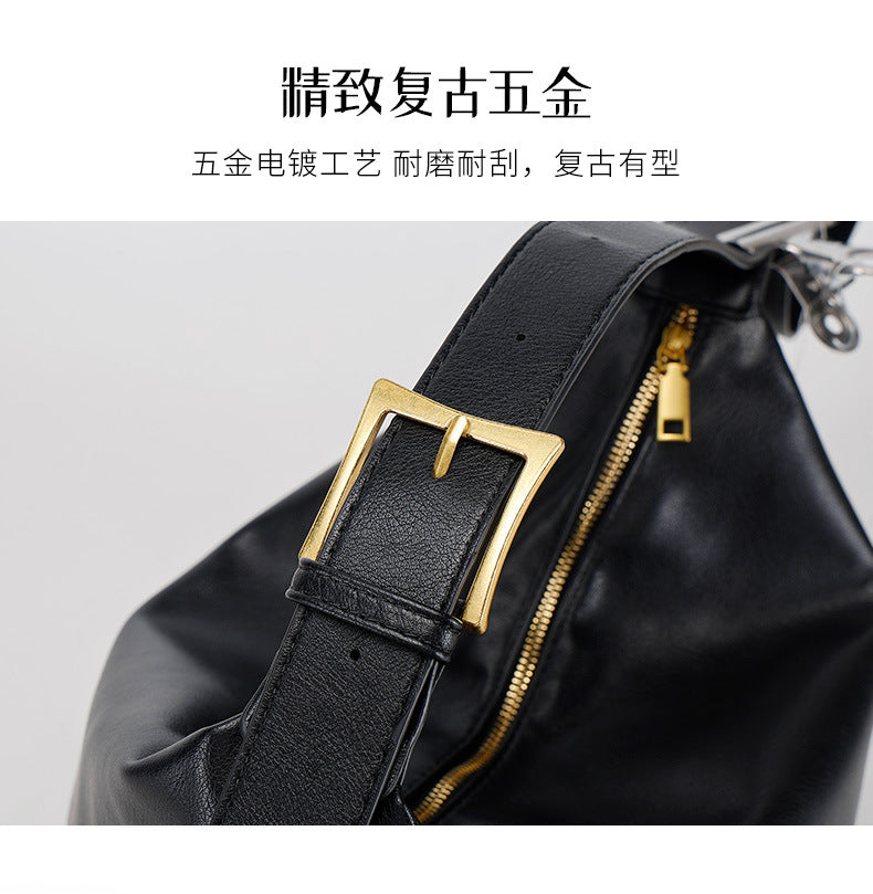 2024New Crossbody Bag Versatile Casual Women's Shoulder Bag Commuting Large Capacity Soft Leather Tote Bag